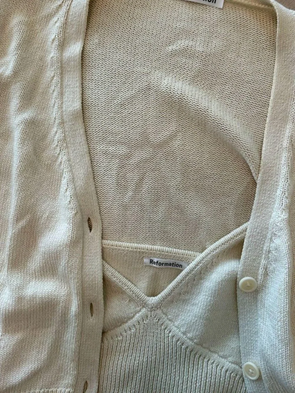 Reformation Women's Cream and White Cardigan - Picture 4 of 5